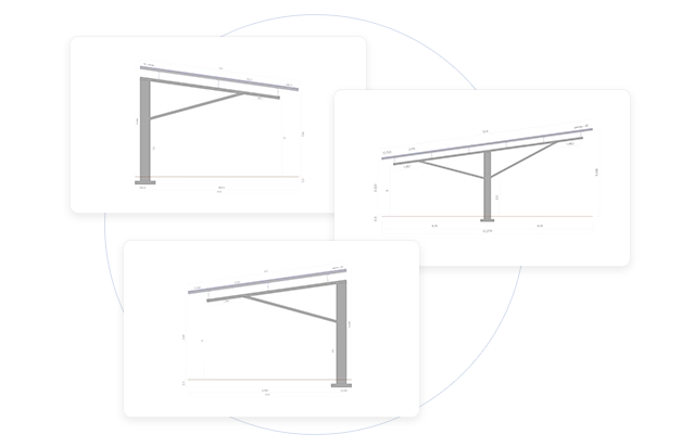 Examples of shading systems available in PV-Shelters