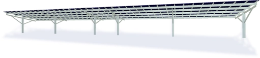 3d model of a photovoltaic shelter generated with Ombrières PV