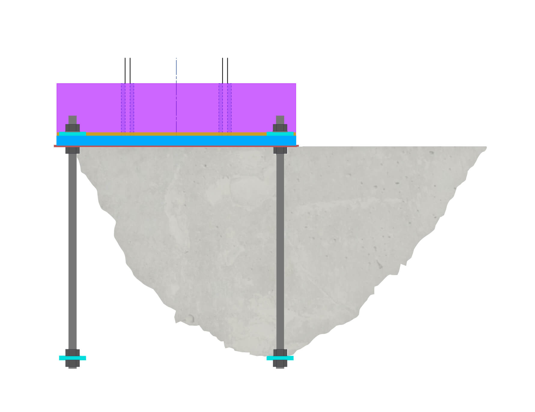 Guide Eurocode 2 : vérification de l'arrachement du cône de béton ...